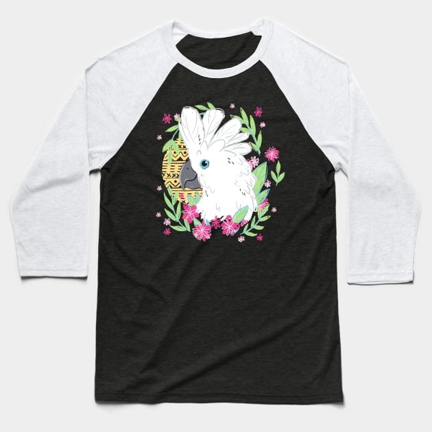 Umbrella Cockatoo Baseball T-Shirt by IllustratedActivist